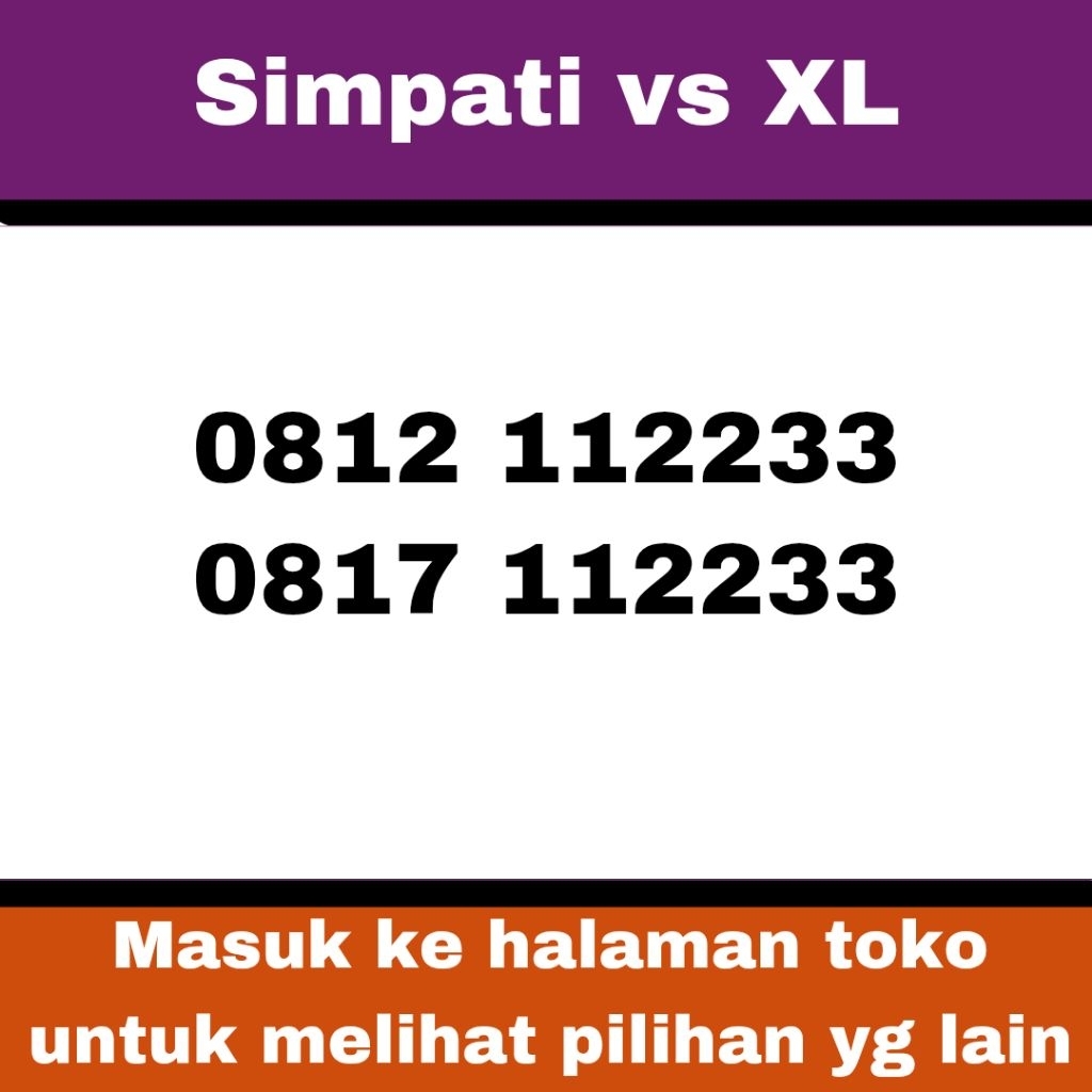 Jual kartu perdana telkomsel 0812 112233 nomor cantik XL 10 digit 4G ...