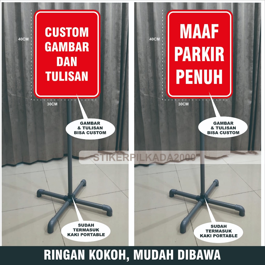 Jual RAMBU SIGN AKRILIK + TIANG PARALON + KAKI / CUSTOM GAMBAR DAN ...