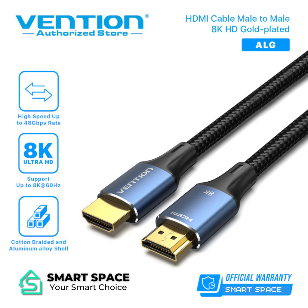 Jual Vention Kabel HDMI 2.1 Male to Male Braided 8K 4k 2K 1080P 144hz ...