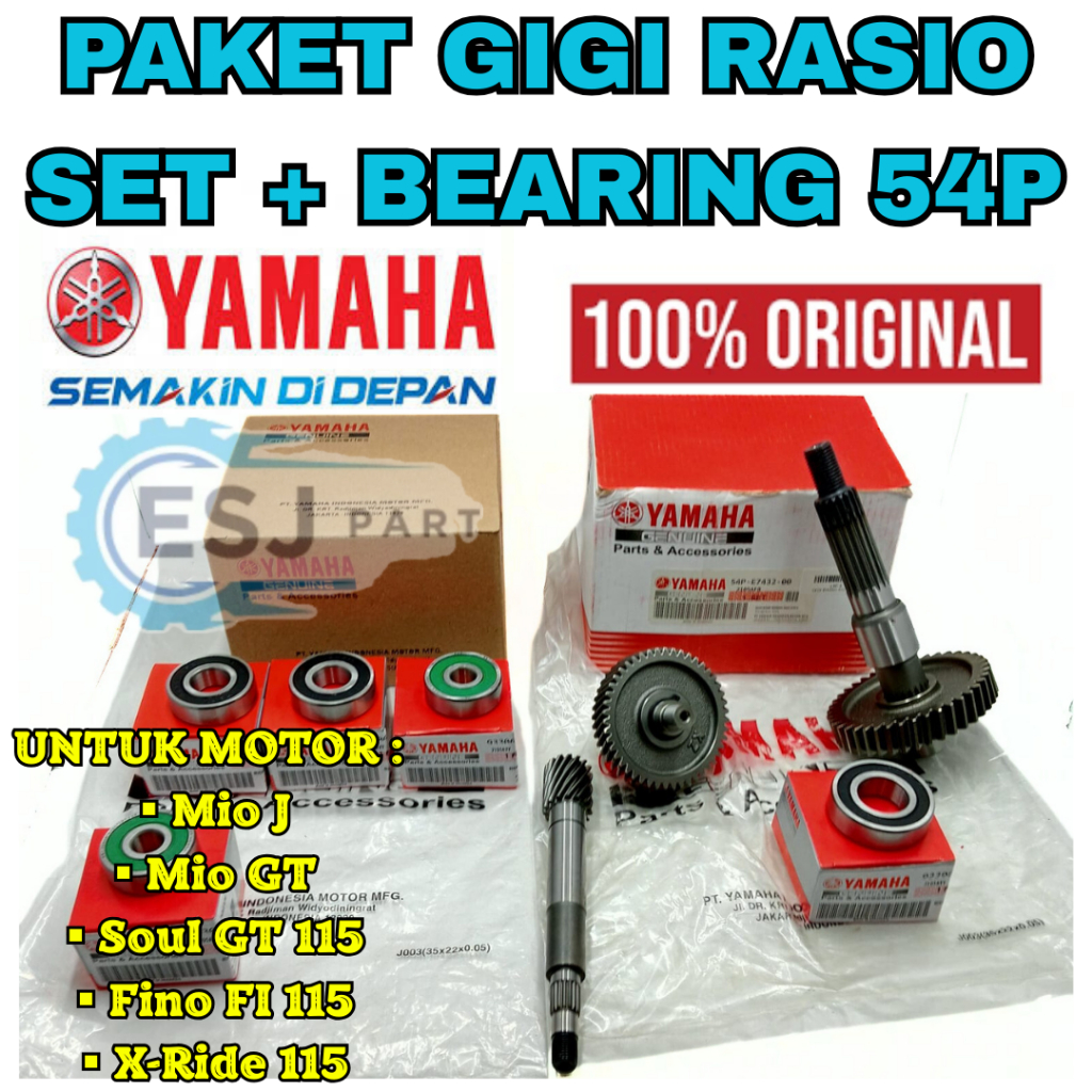 Jual GIGI GEAR RASIO SET KOMPLIT + BEARING 5PCS KODE 54P YAMAHA MIO ...