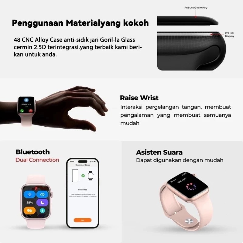 Smartwatch 10 Pro Max Waterproof Bluetooth Call Jam Wanita Pria Monitor Detak Ja - foto 5