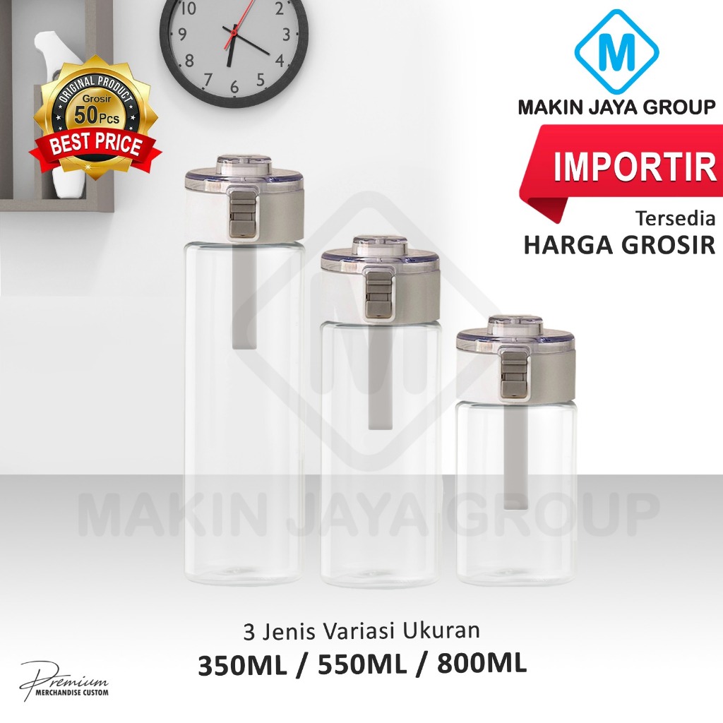 Jual Botol air Minum BPA FREE Putih Transparan Bening Estetik aestetik ...
