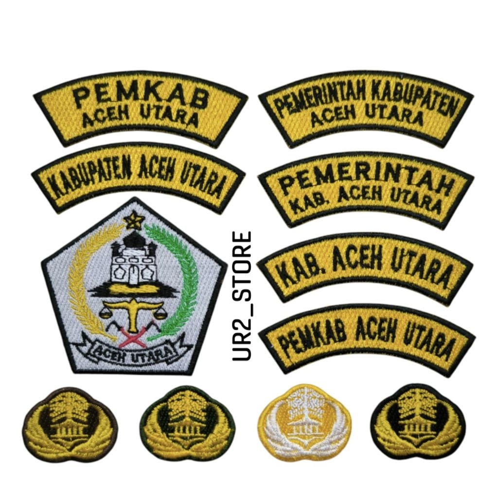 Jual BORDIR BADGE EMBLEM ATRIBUT ASN PNS LOGO KABUPATEN ACEH UTARA ...