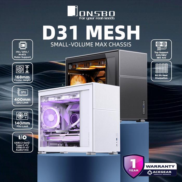Jual Jonsbo D31 Mesh Casing PC M ATX, MATX, Small Chassis Komputer ...