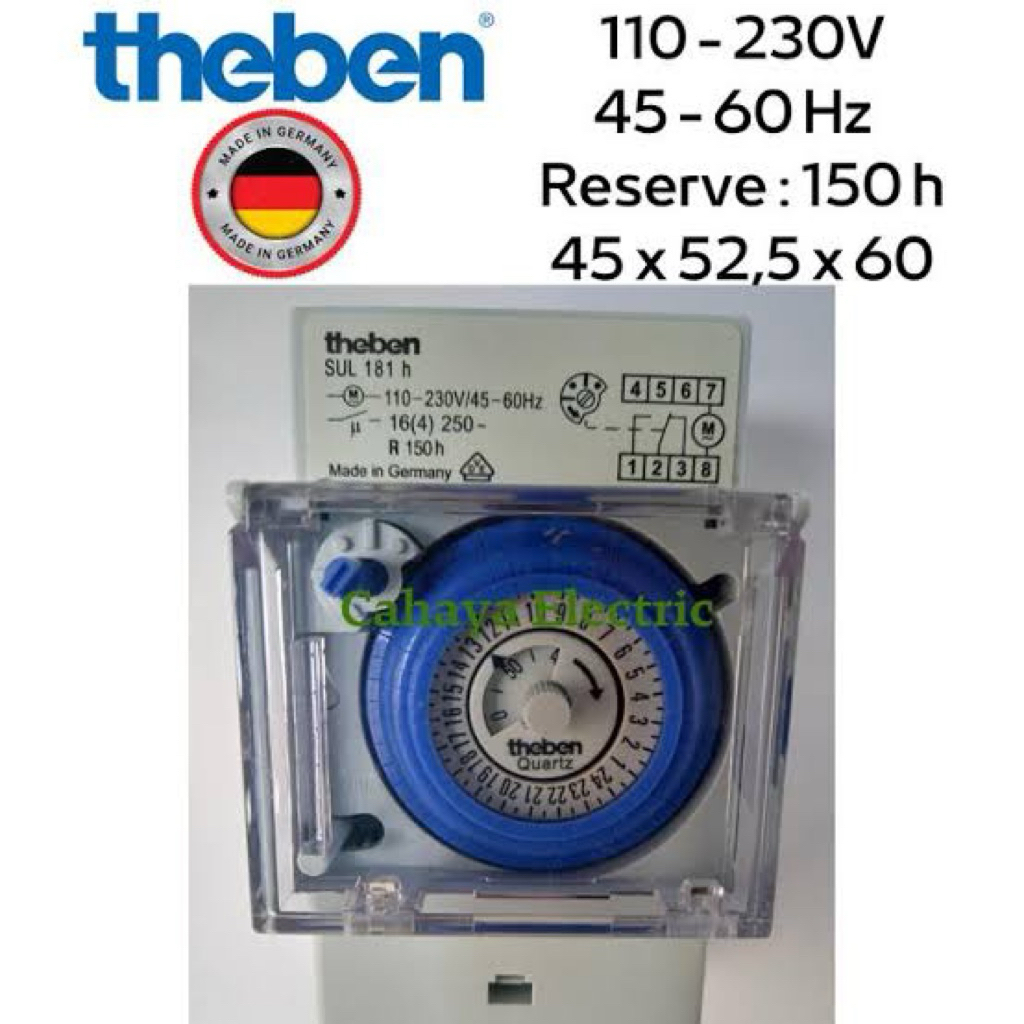 Jual TIMER THEBEN SUL181H LAMPU ANALOG OTOMATIS 24JAM PANEL TIMER ...