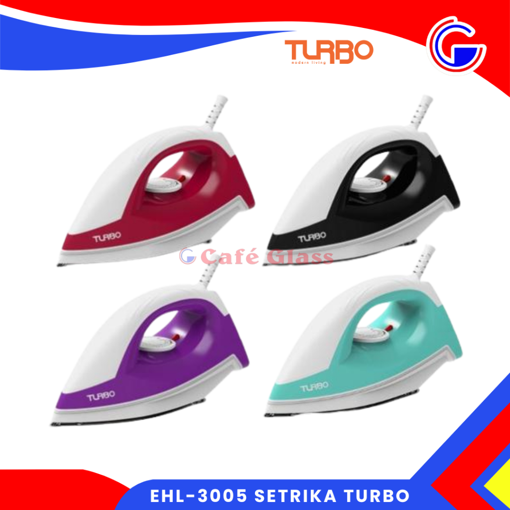 Setrika Listrik Turbo Ehl-3005 Anti Lengket Garansi Resmi - Setrika Baju Kering Laundry