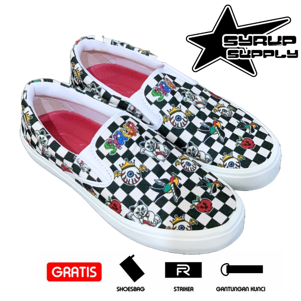 Jual SYRUP SUPPLY l SLIP ON CHEKERFULL l SEPATU CATUR ANTI LUNTUR PRIA ...