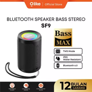 OLIKE Speaker Bluetooth SF9 with LED Light HD Audio Stereo Bass Max | IPX5 Water Resistant | 8 Jam Playtime | Bluetooth 6.0