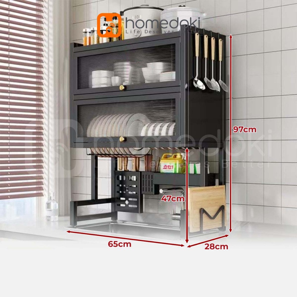 Homedoki Rak Piring Wastafel Dapur Stainless Steel