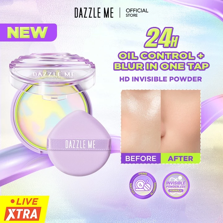Dazzle Me Bedak Tabur HD Invisible untuk Kontrol Minyak dan Tahan Lama