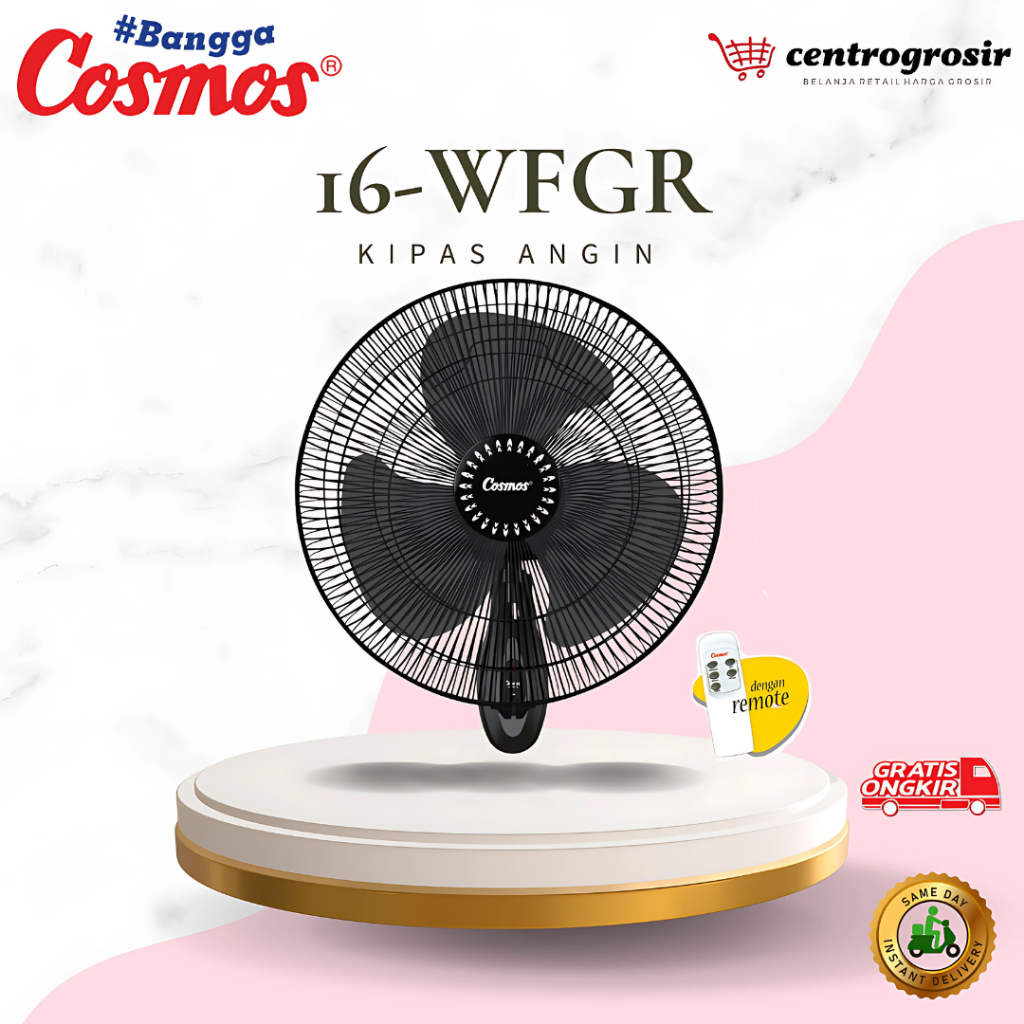 Jual Cosmos 16WFGR Wall Fan 16 inch Kipas Angin Dinding Remote 16-WFGR ...