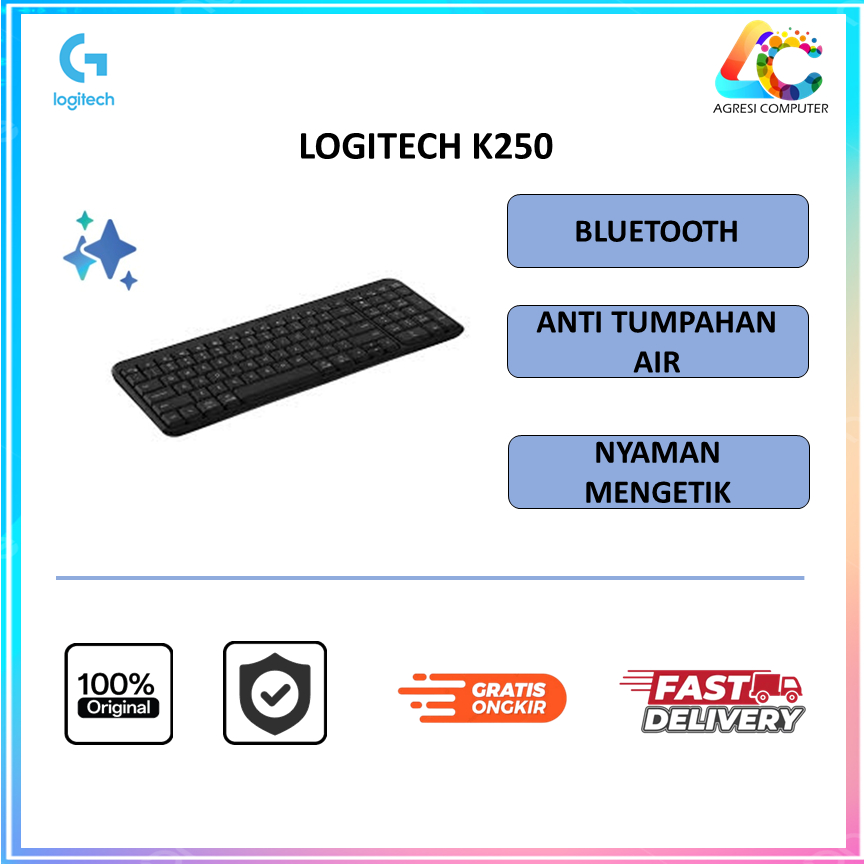 Jual LOGITECH K250 COMPACT BLUETOOTH WIRELESS KEYBOARD | Shopee Indonesia