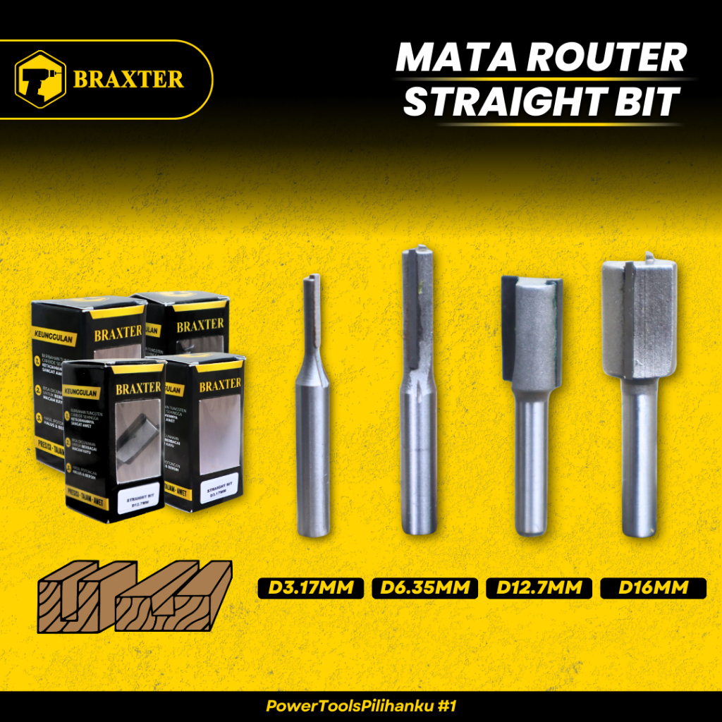 Jual BRAXTER STRAIGHT BIT Mata Profil / Router / Trimmer Kayu TCT ...