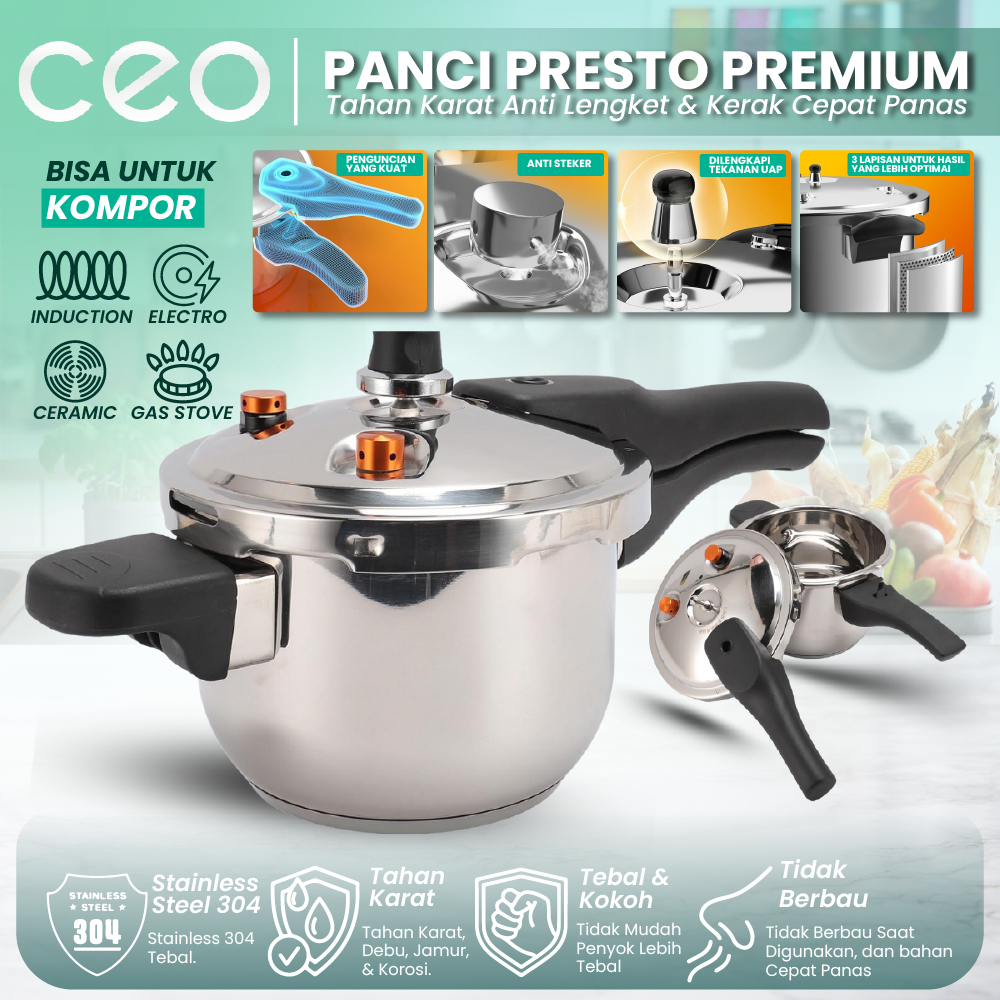 Jual CEO Panci Masak Presto Kukusan Steamer Cooker Pelunak makanan Anti ...