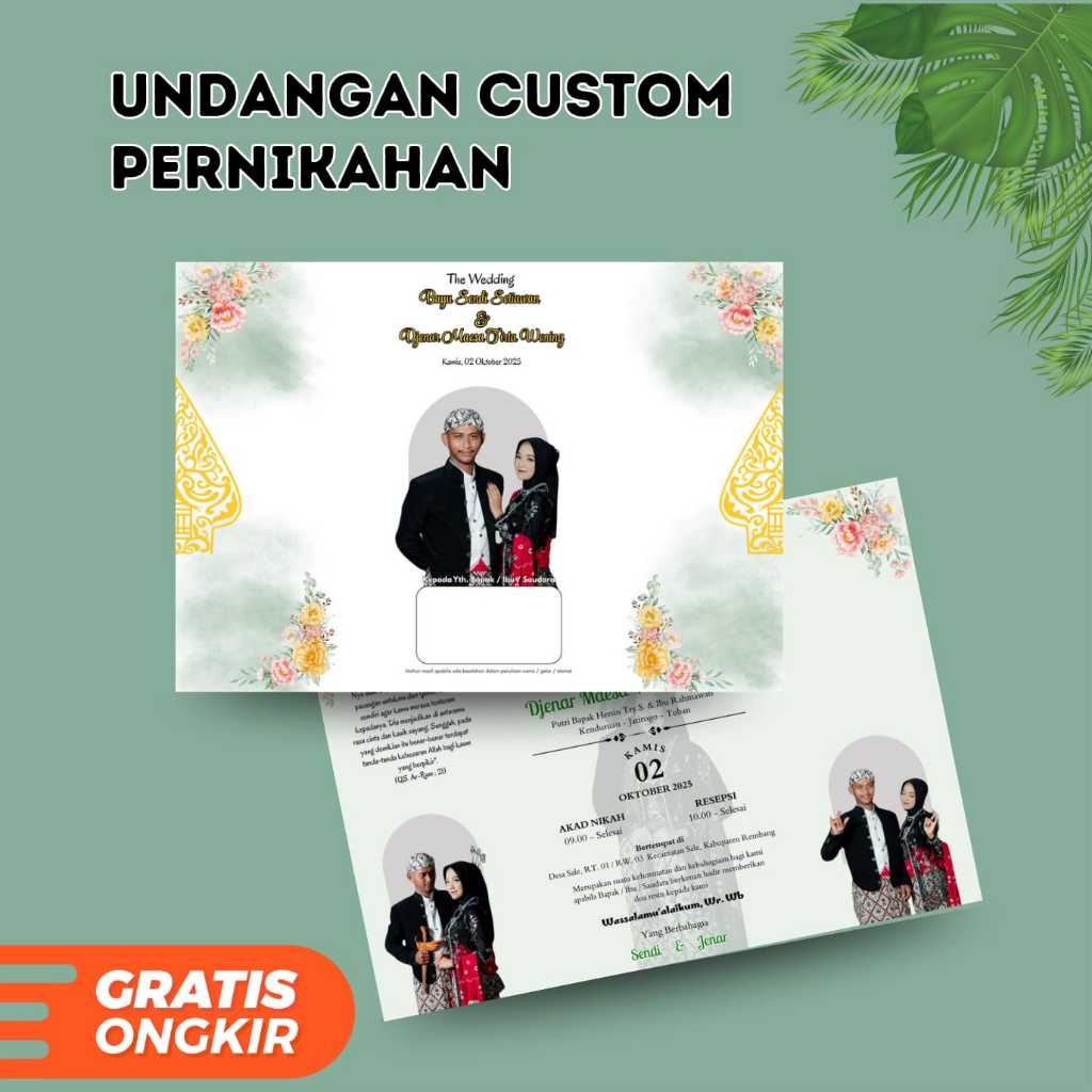 Jual Undangan Custom Pernikahan Undangan Kekinian Free Request Desain ...