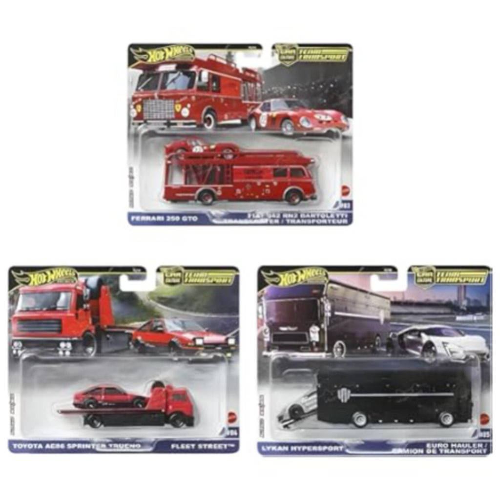 3 Car Set Case H * 2025 Hot Wheels Team Transport Car Culture w/ Ferra