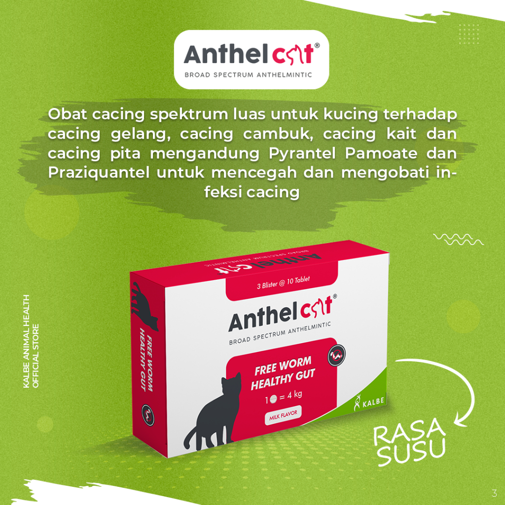 Jual Anthel Cat 1 Box @30 Tablet - Obat Cacing Kucing Spektrum Luas ...