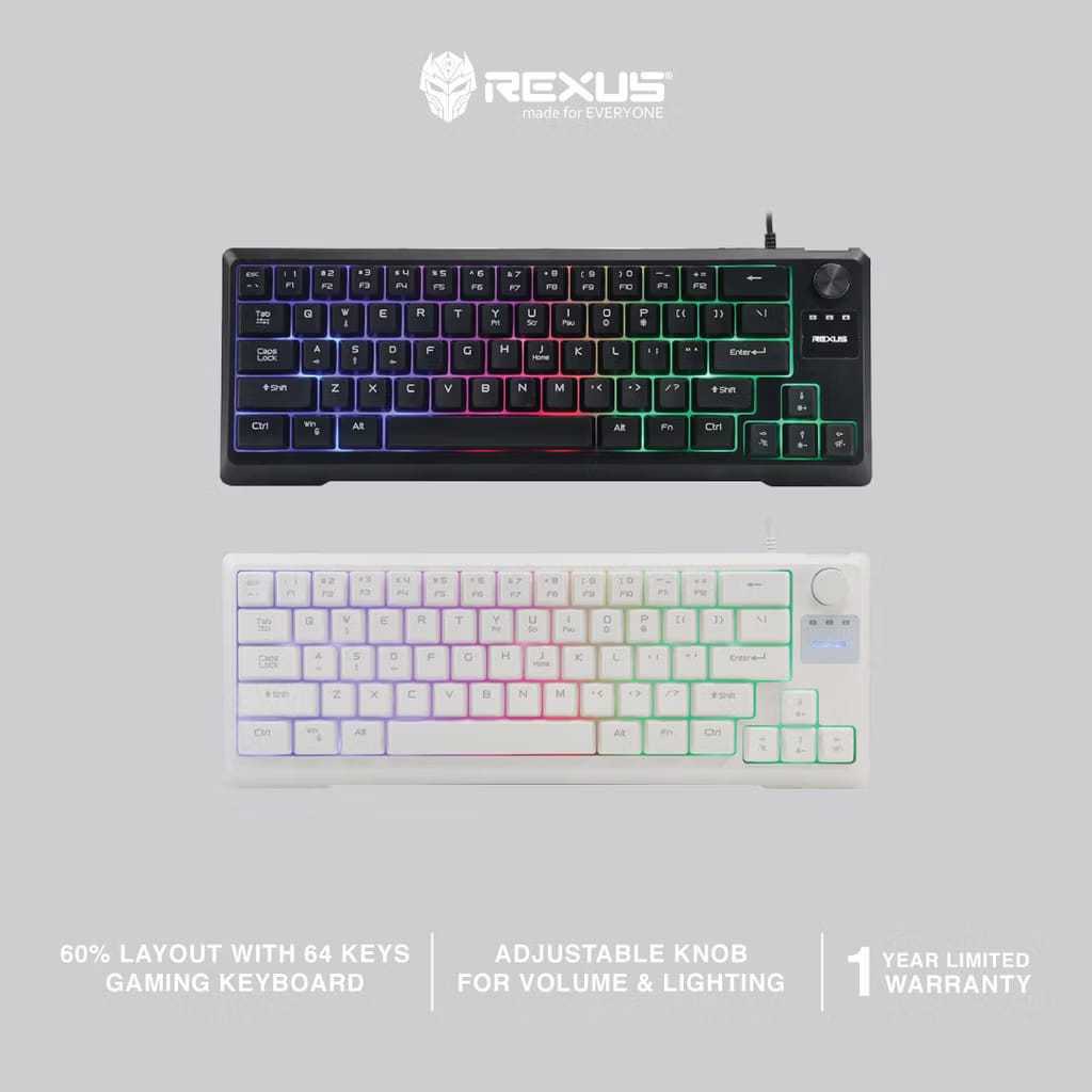 Jual Rexus Keyboar Gaming Mini Battlefire K65M 60% Layout 64 Keys ...