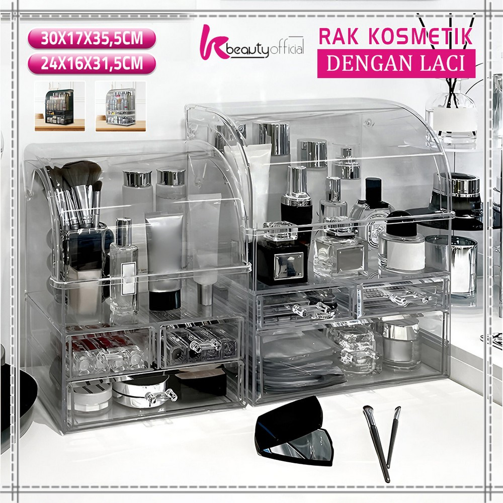 Jual KB-K132 Rak Kosmetik Dengan Laci Anti Debu Tempat Make Up Skincare ...