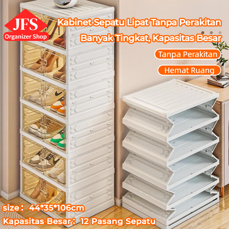 Jual Rak Sepatu Lipat Rak Sepatu Susun Tertutup Lemari Sepatu Kotak ...