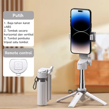 Zyntec 42CM Mini Tripod 3in1 Bluetooth Remot Control Selfie Stick Hp Extendable Grip Stainless