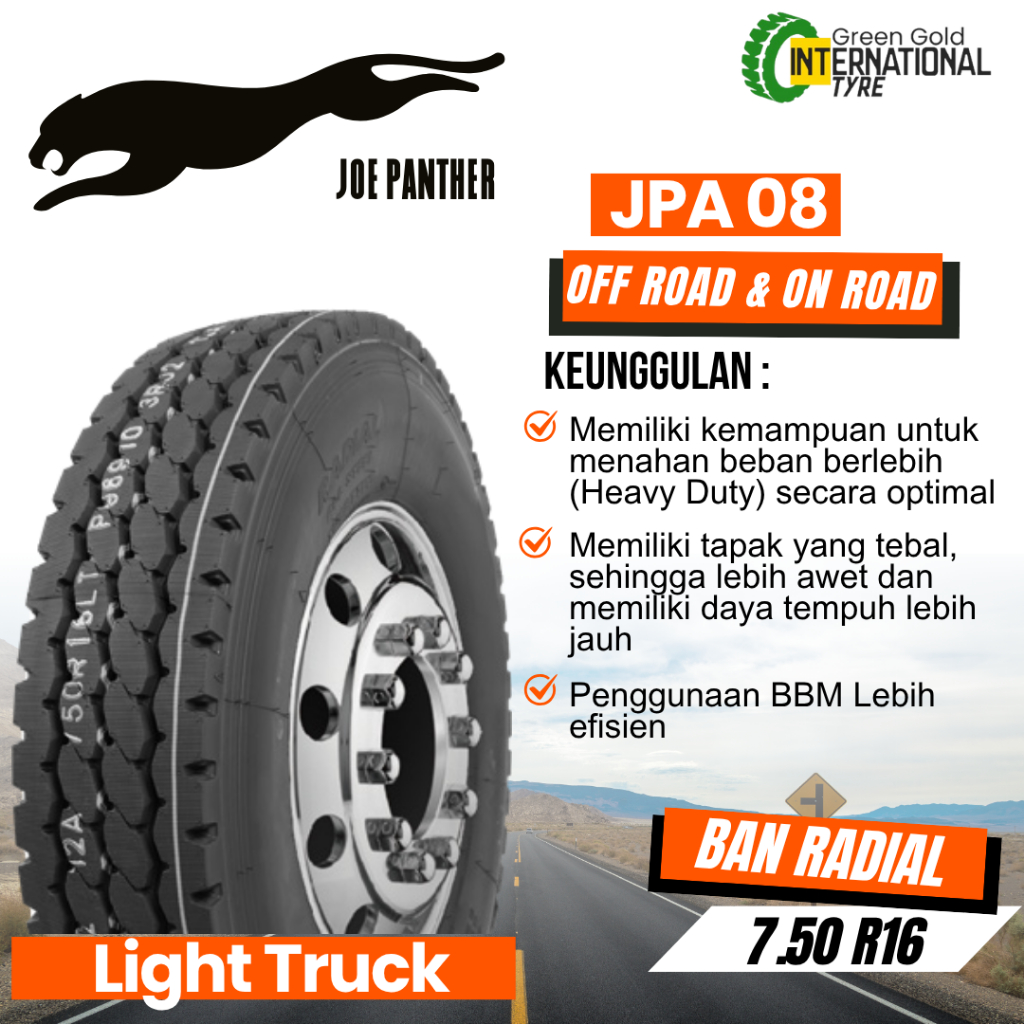 Jual JOE PANTHER JPA08 7.50 R16| Ban Truk Radial 7.50 R16 | Shopee ...