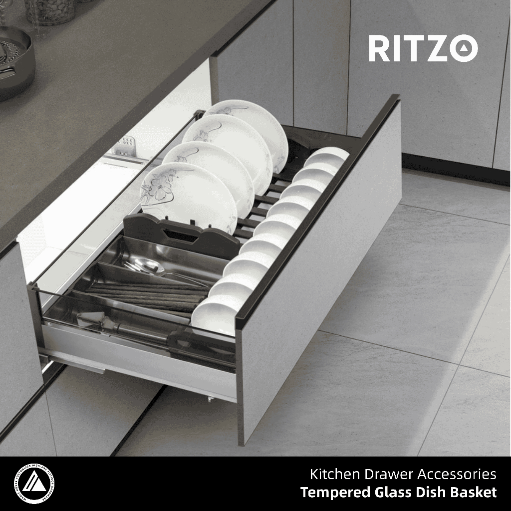 Jual RITZO Dish Basket Rack Glass 700/800/900 mm | DBR-70/80/90G | Rak ...