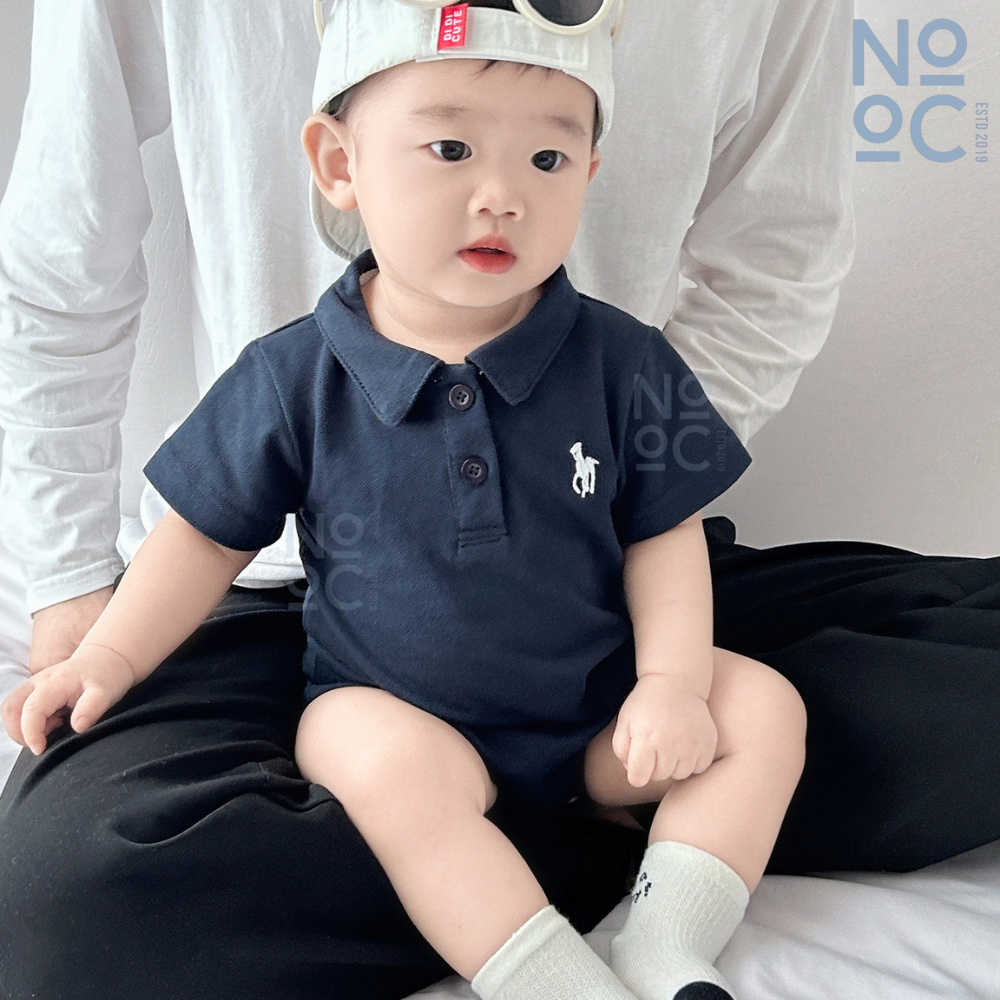 Jual NOOC Romper Kerah Bordir Polo Jumper Kerah Bayi Laki Laki