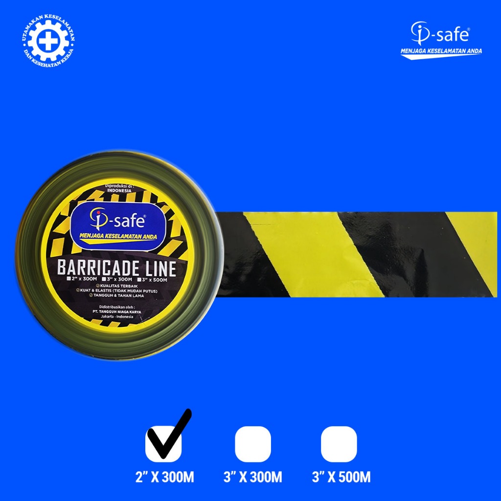 Jual i-Safe Safety Line/Barricade Line/Pita Pembatas Kuning Hitam 2" X ...