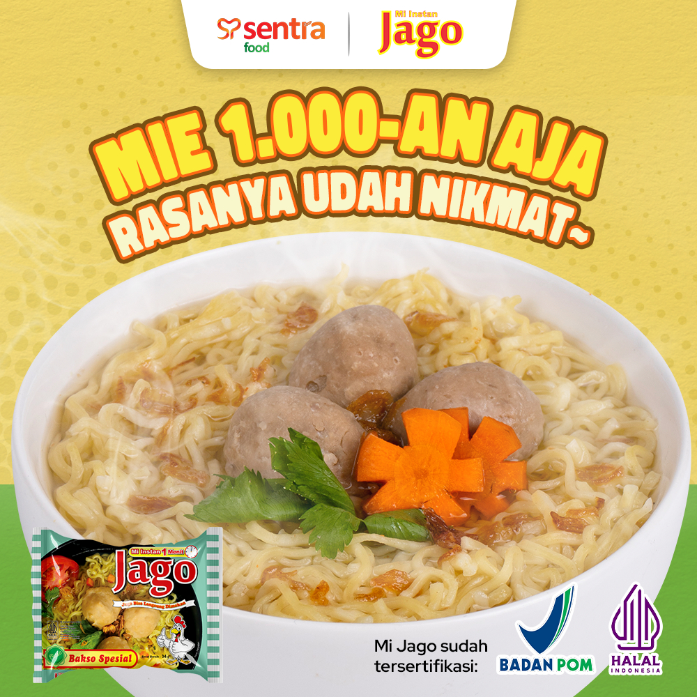 Jual [1 DUS isi 40pcs] MIE JAGO Bakso Spesial - Mie Instant Viral Rasa ...
