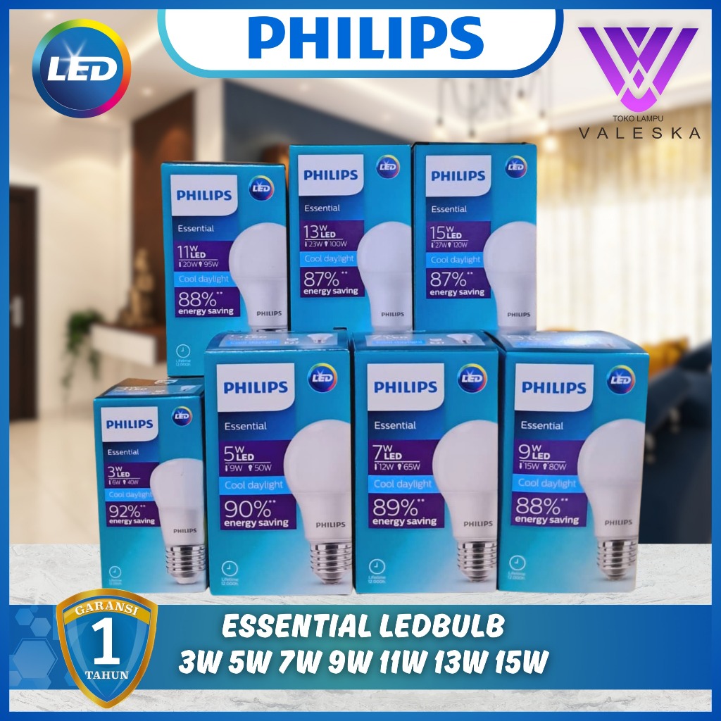 Jual Lampu Philips LED Essential Ledbulb Ess Led Bulb 3w 5w 7w 9w 11w ...