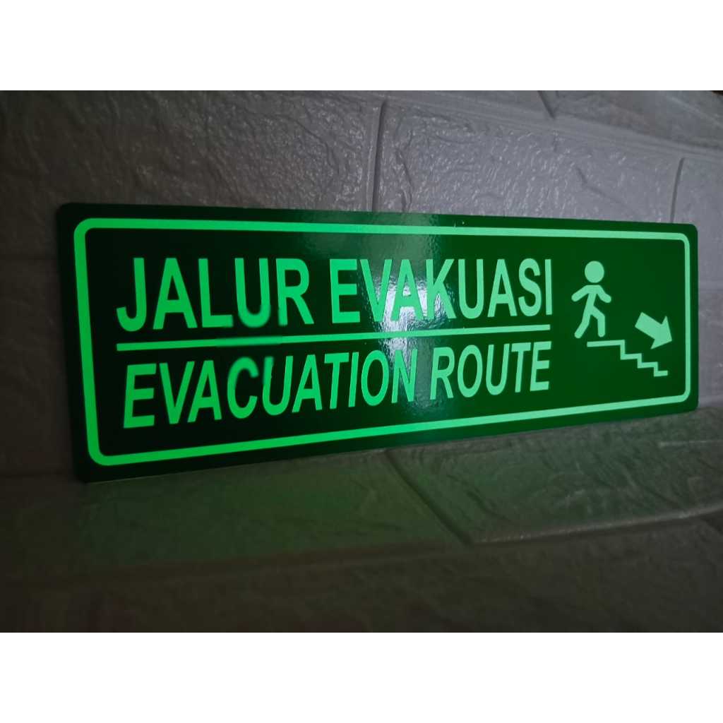 Jual AKRILIK JALUR EVAKUASI EXIT SIGN ACRYLIC 30 X 10 CM GLOW IN THE ...