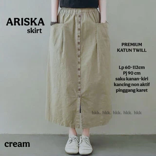 Ariska Skirt Wanita Katun Twill Premium Polos
