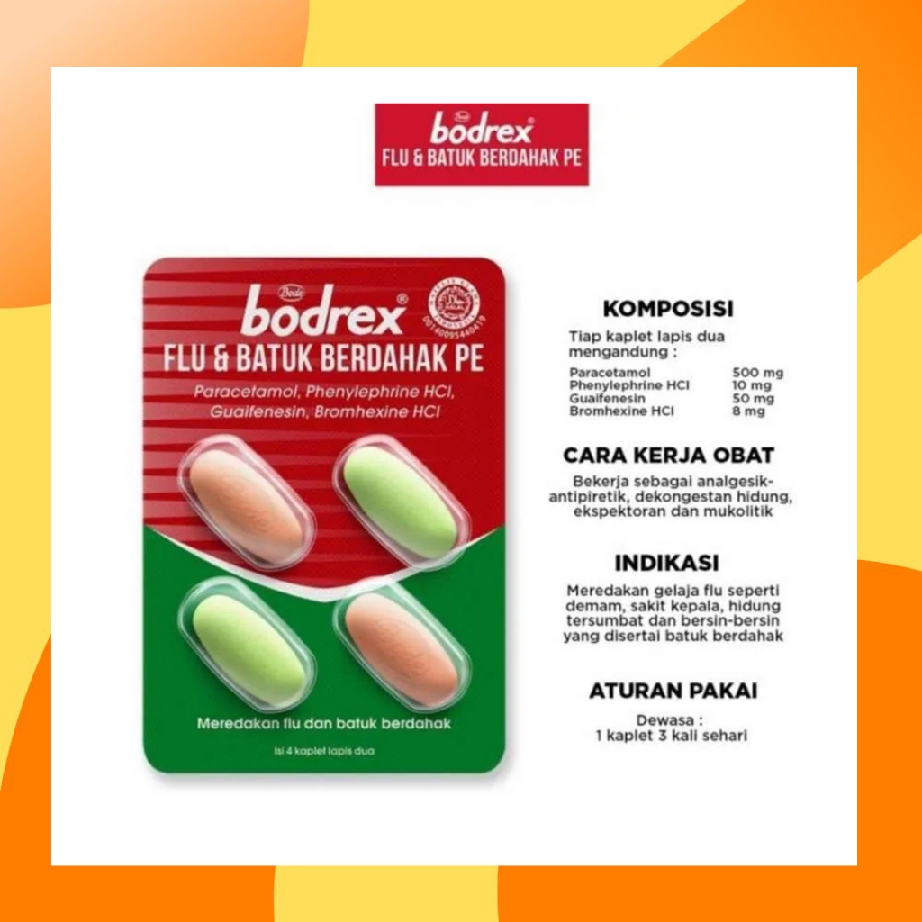 Jual Bodrex Flu & Batuk Berdahak PE (4 Kaplet) / Bodrex Flu | Shopee ...