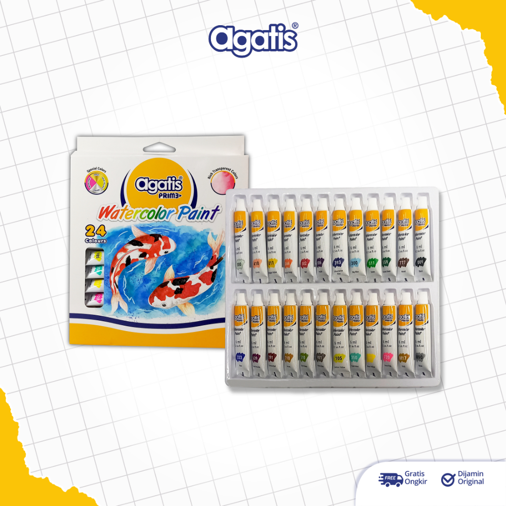 Jual AGATIS - Prime Watercolor Paint Cat Air Tube isi 12 dan 24 ...