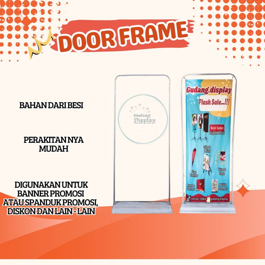 Jual Door Frame 60 x 160 / Standing Banner Frame / Rangka Display Media ...