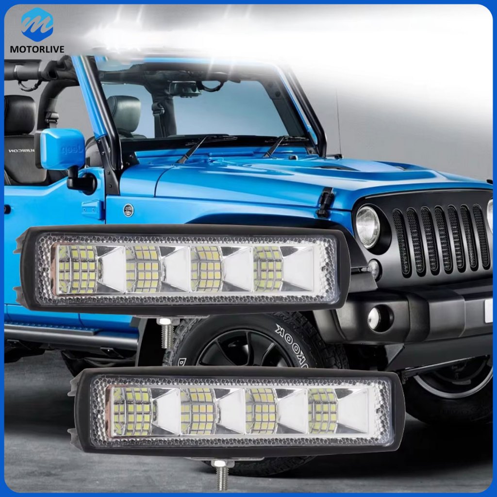 1buah 35W Lampu Kerja Mobil 24SMD 3030 Lampu Sorot Batang Lampu Sangat Terang 12V Universal Offroad Truk Traktor UTV Lampu Mengemudi