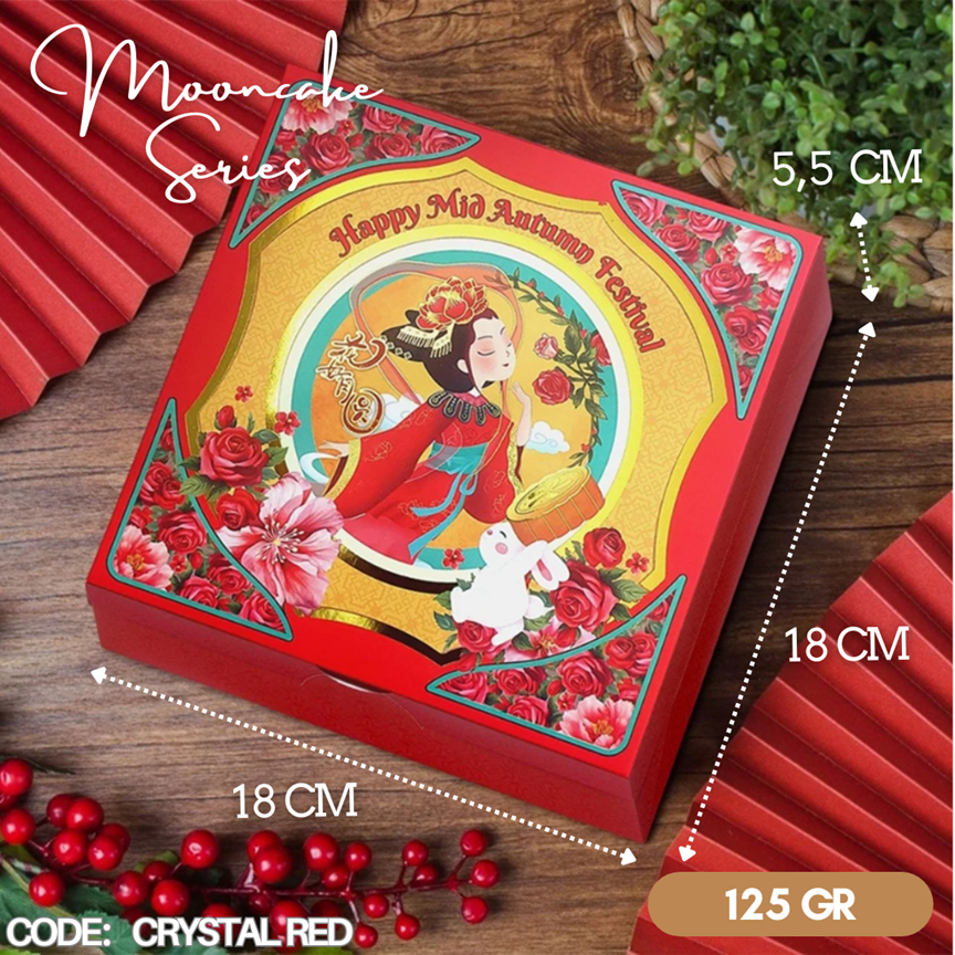 Jual Box Mooncake Crystal Red / Hampers Dus Packaging Kue Bulan 125gr ...