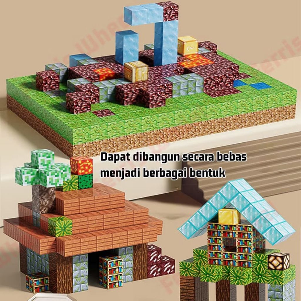 Jual 30pcs 50pcs Block Magnet Minicraft Building Mainan Edukasi Anak ...