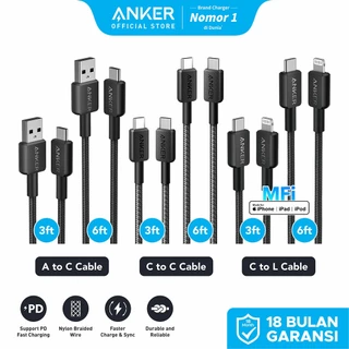 Anker Kabel MFi iPhone X 11 12 13 14 15 16 PD Type C to USB A Type C and Lightning 15W 60W 240W 3ft 6ft Max 3A 5A Fast Charging for Samsung Oppo android phone
