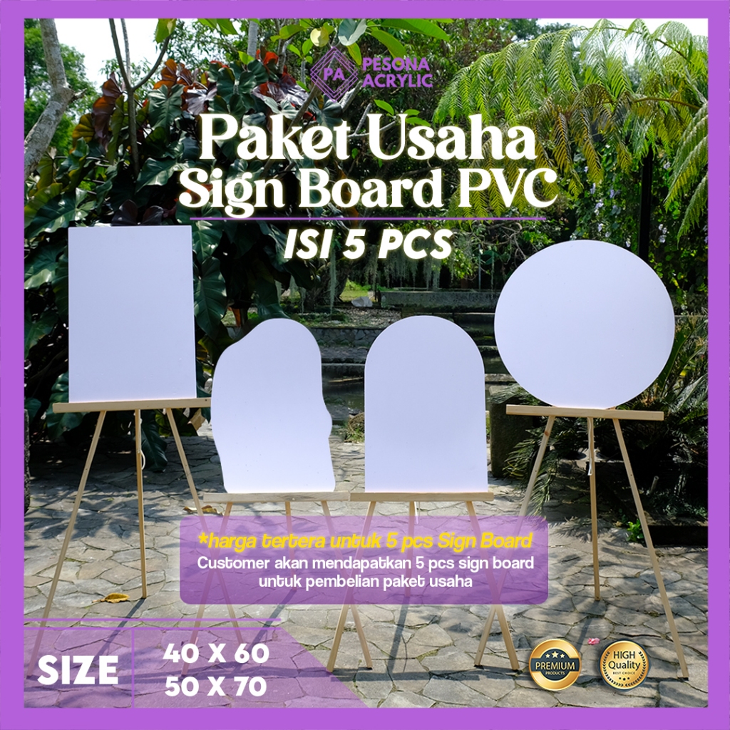 Jual Bahan Papan Ucapan Pvc / Sign Board Pvc PAKET USAHA ISI 5 PCS ...