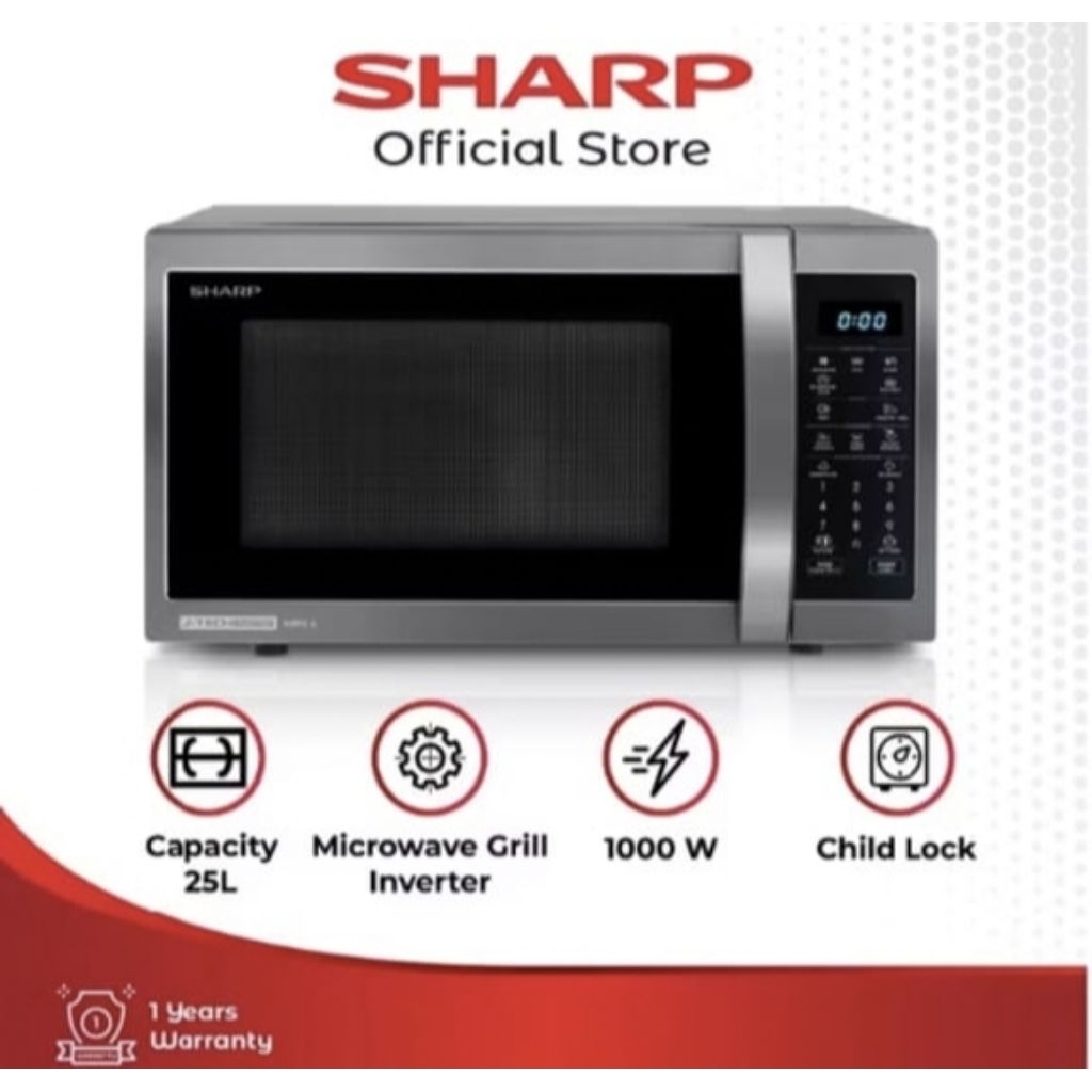 Jual SHARP Microwave Grill Inverter 25 Liter R-751GX (BS) / R751GX 25L ...
