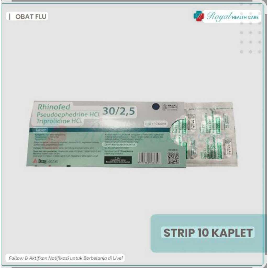 Jual RHINOFED 30 MG TABLET STRIP ISI 10 TABLET, Untuk Meringankan ...