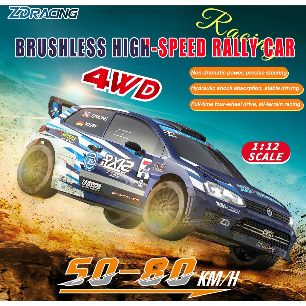Jual ZD RACING RX12 brushless motor 2845 3600KV rc rally 6CH 2.4gzh 4WD ...