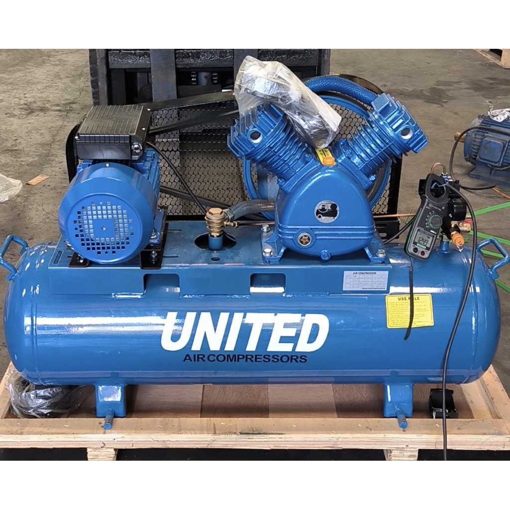 Jual KOMPRESOR ANGIN UNITED 2HP / 1.5KW KOMPLIT MOTOR 2HP 1 PHASE 220V ...