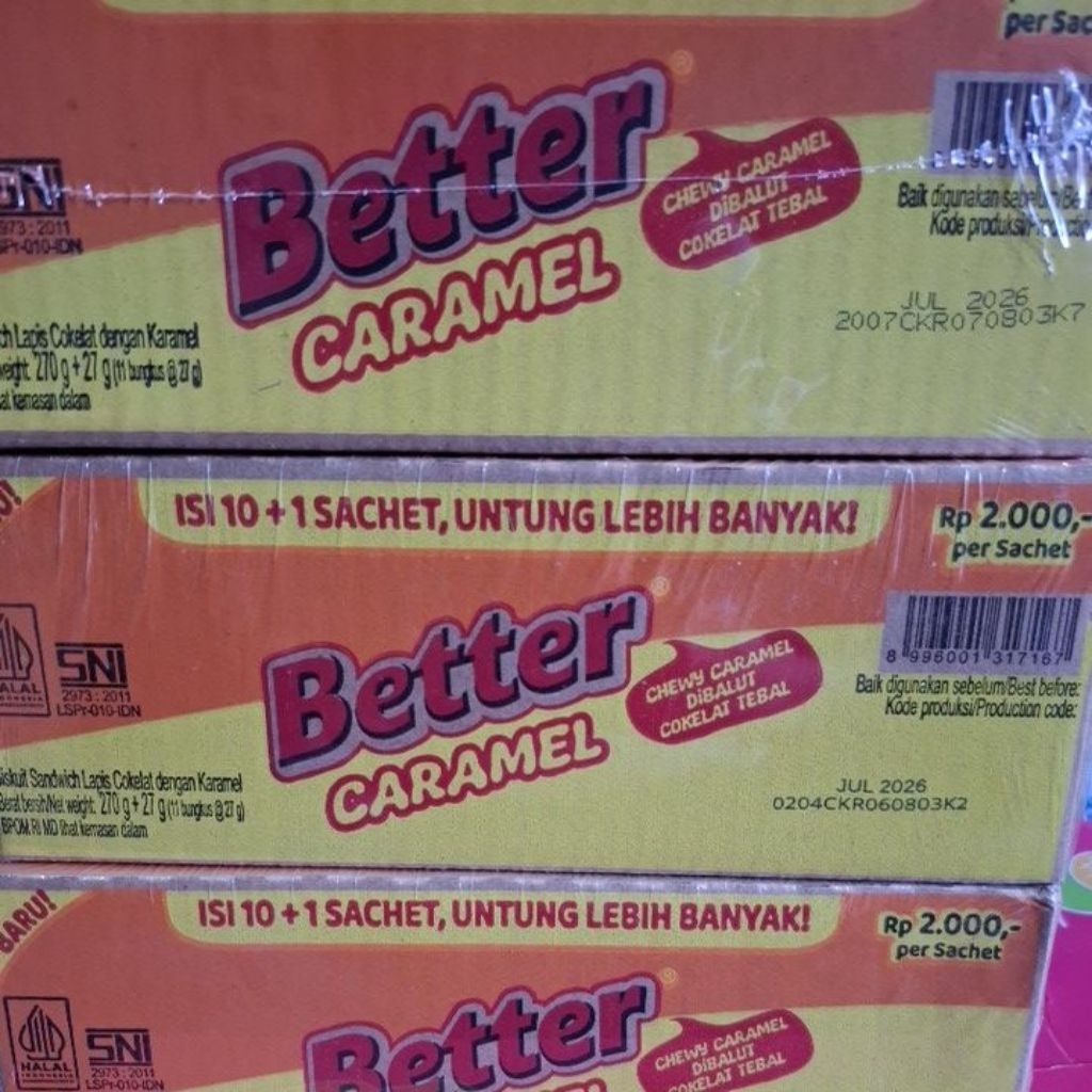 Jual Better Caramel & sandwich biskuit 270gr// isi 10 PCS | Shopee ...