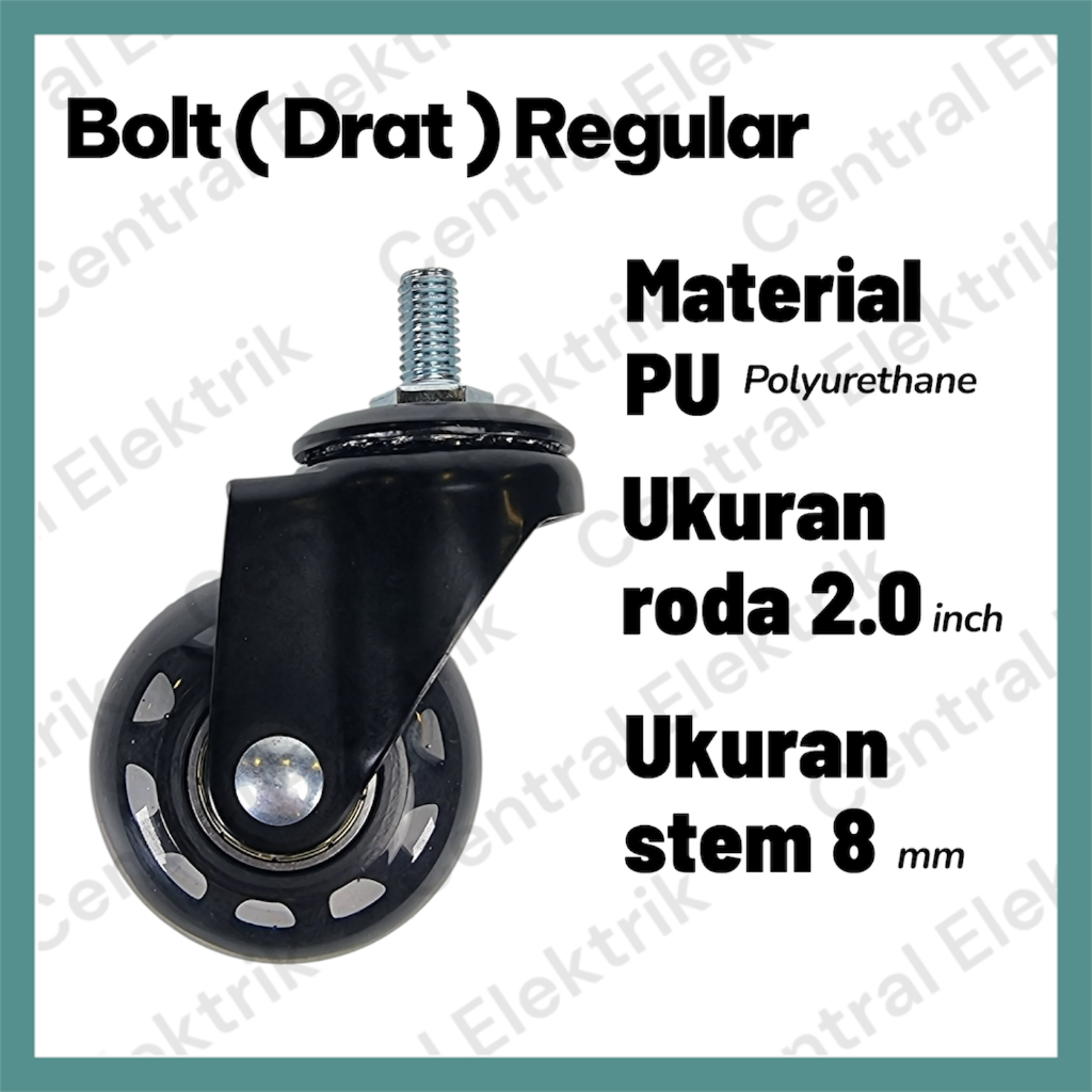 Jual Roda rak / lemari / etalase (premium) - PU - Drat M8 8mm | Shopee ...