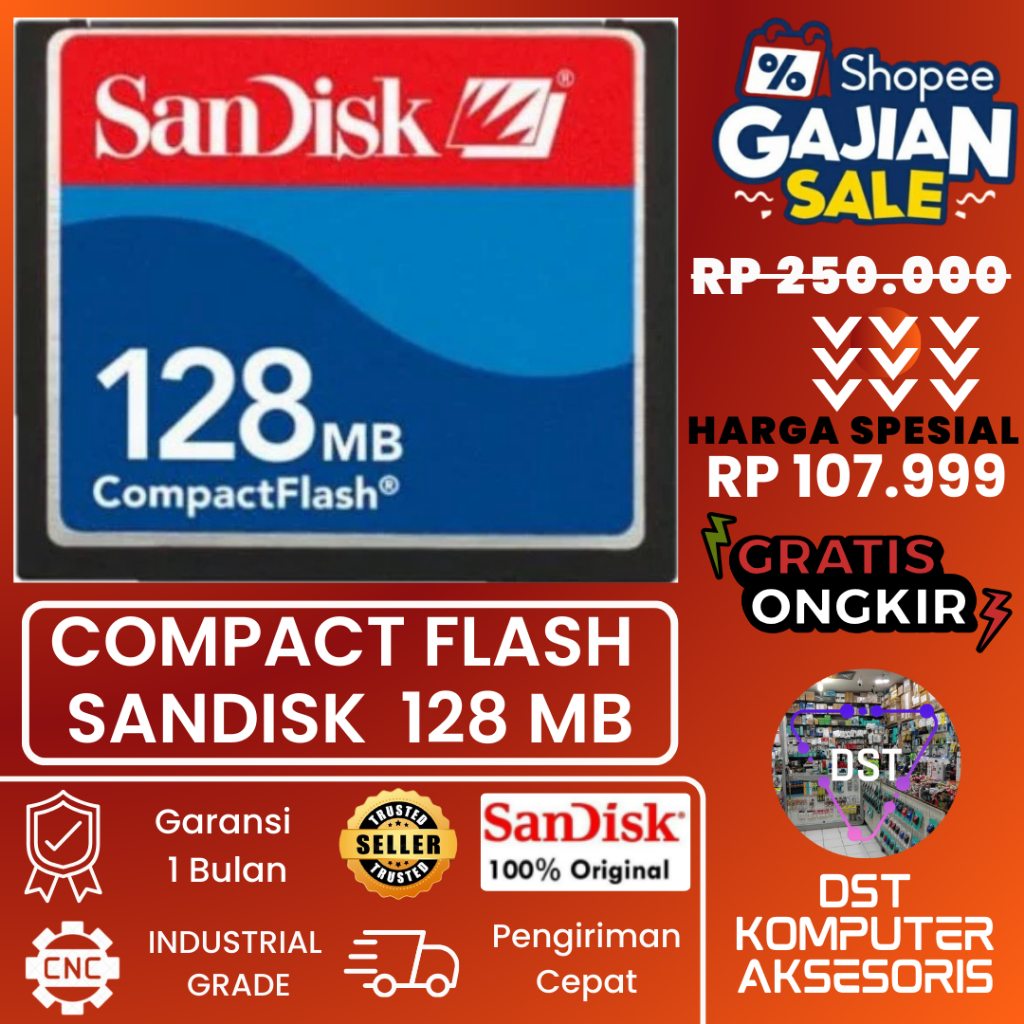 Jual Compact Flash 128MB SanDisk – Memory Card CF Kamera Digital / CNC ...