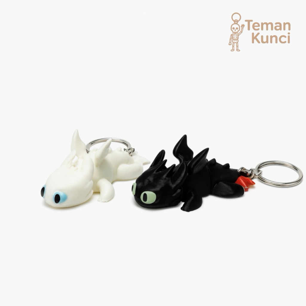 Jual TK - Gantungan Kunci Toothless Naga Hitam Putih 3D Printer ...