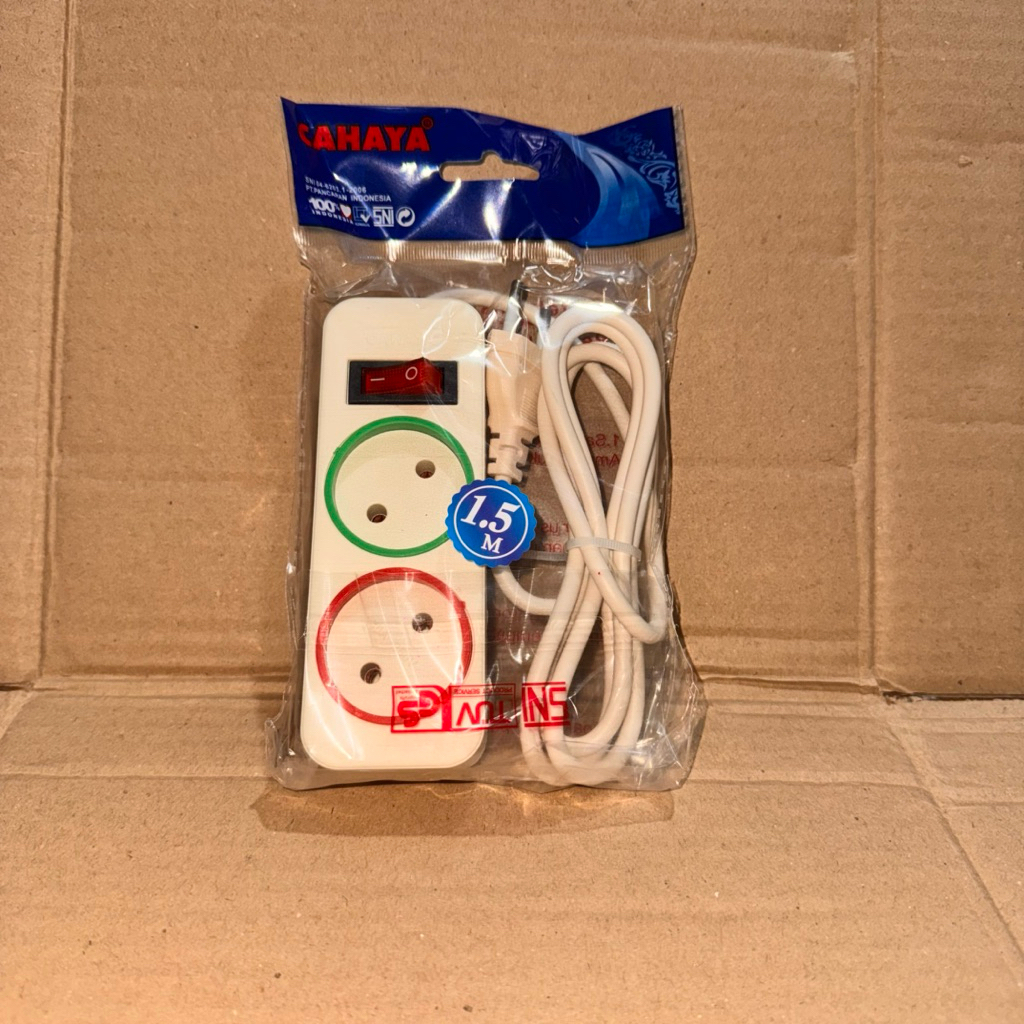 Jual CAHAYA - Stop Kontak Gepeng + Kabel 2 Lubang 1.5 Meter Cahaya SC ...